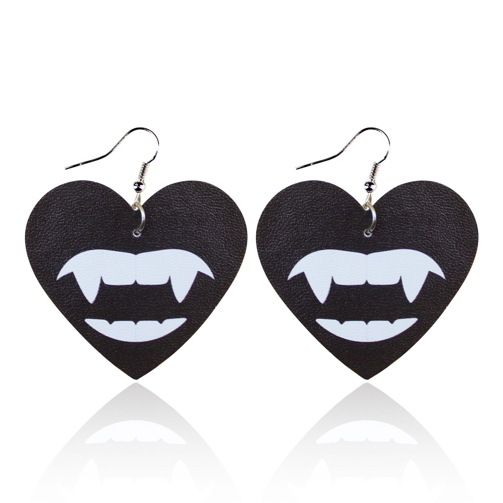 Wholesale Halloween Leather Cartoon Pumpkin Ghost Earrings