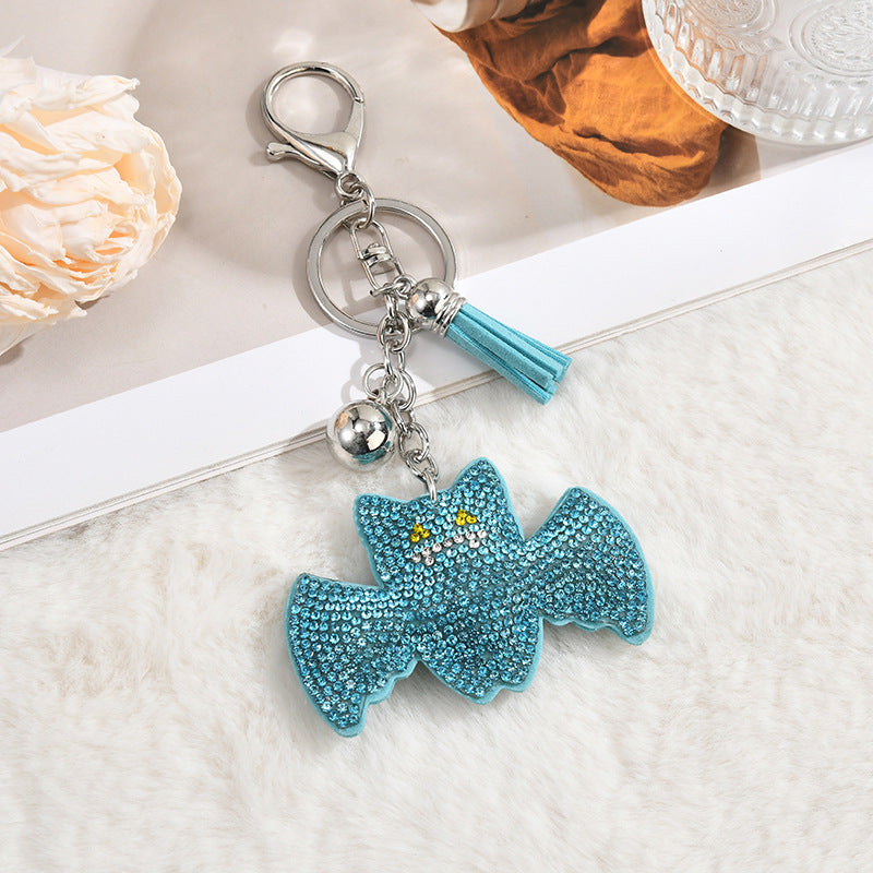 Wholesale Colorful Cartoon Bat Water Diamond Keychain