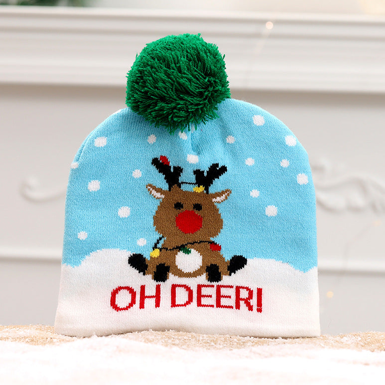 Wholesale Colorful Luminous Knitted Hat Christmas Warm Beanie