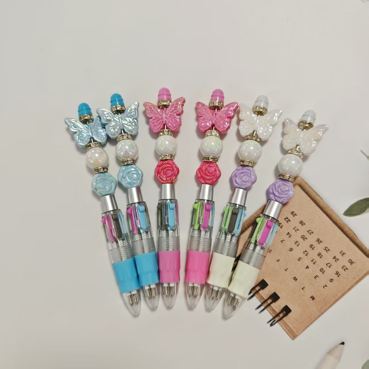 Wholesale 2pcs Cartoon Four Color Beaded Pen