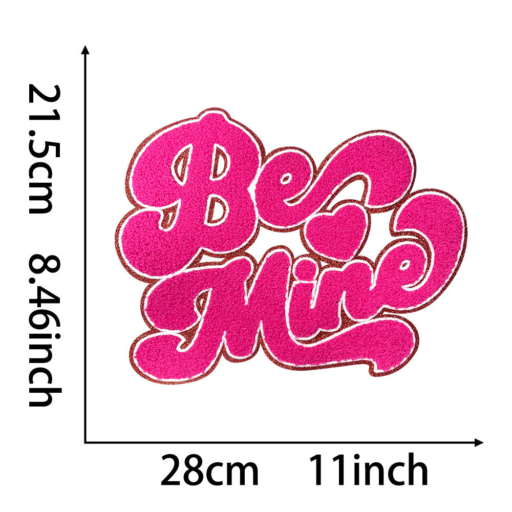 Wholesale 28Cm Towel Embroidery Patch Be Mine Red Stylish Coat Embellishment Everyday Fashion Accessory