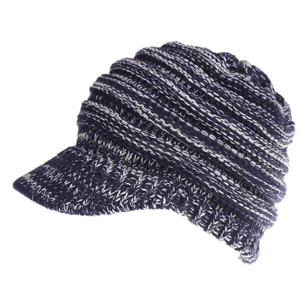 Wholesale Women's Knitted Baseball No Logo Open Ponytail Ski Sports Cap