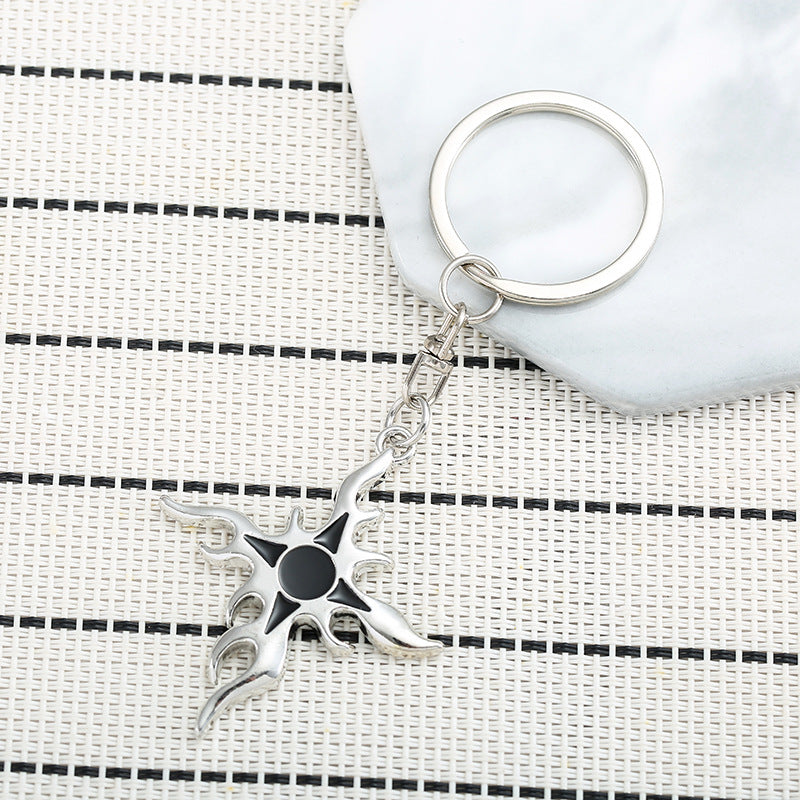 Wholesale Zinc Alloy Flame Cross Key Chain