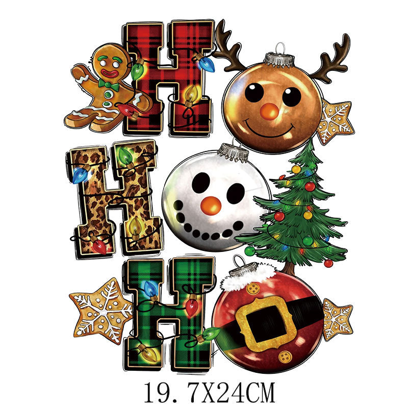 Wholesale Christmas tree and old man heat transfer print  UV DTF Ready to Press Transfers Wraps