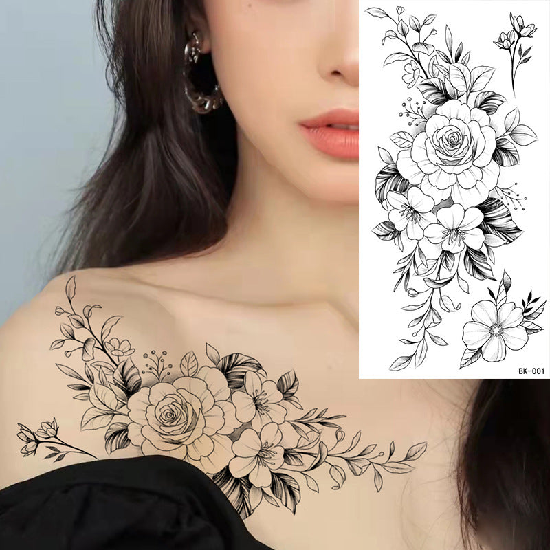 Wholesale Sketch Flower Tattoo Stickers