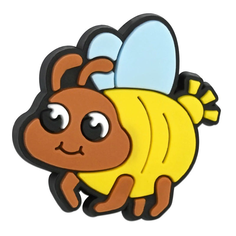 Wholesale Random 100pcs Cartoon Bee Series Ballpoint Pen Bead Accessories DIY Soft PVC Loose Beads
