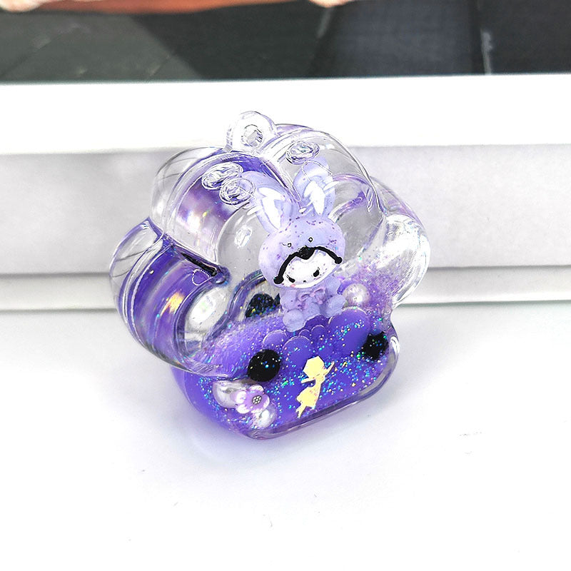 Wholesale Acrylic Oil-filled Double Drift Sand Bottle Key Chain Accessories