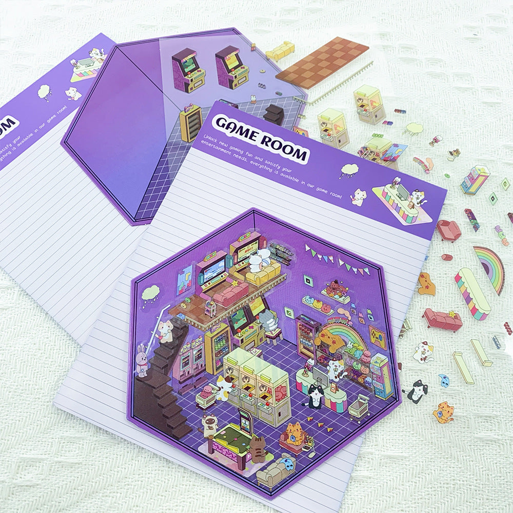Wholesale Cartoon arcade 3D diy sticker waterproof
