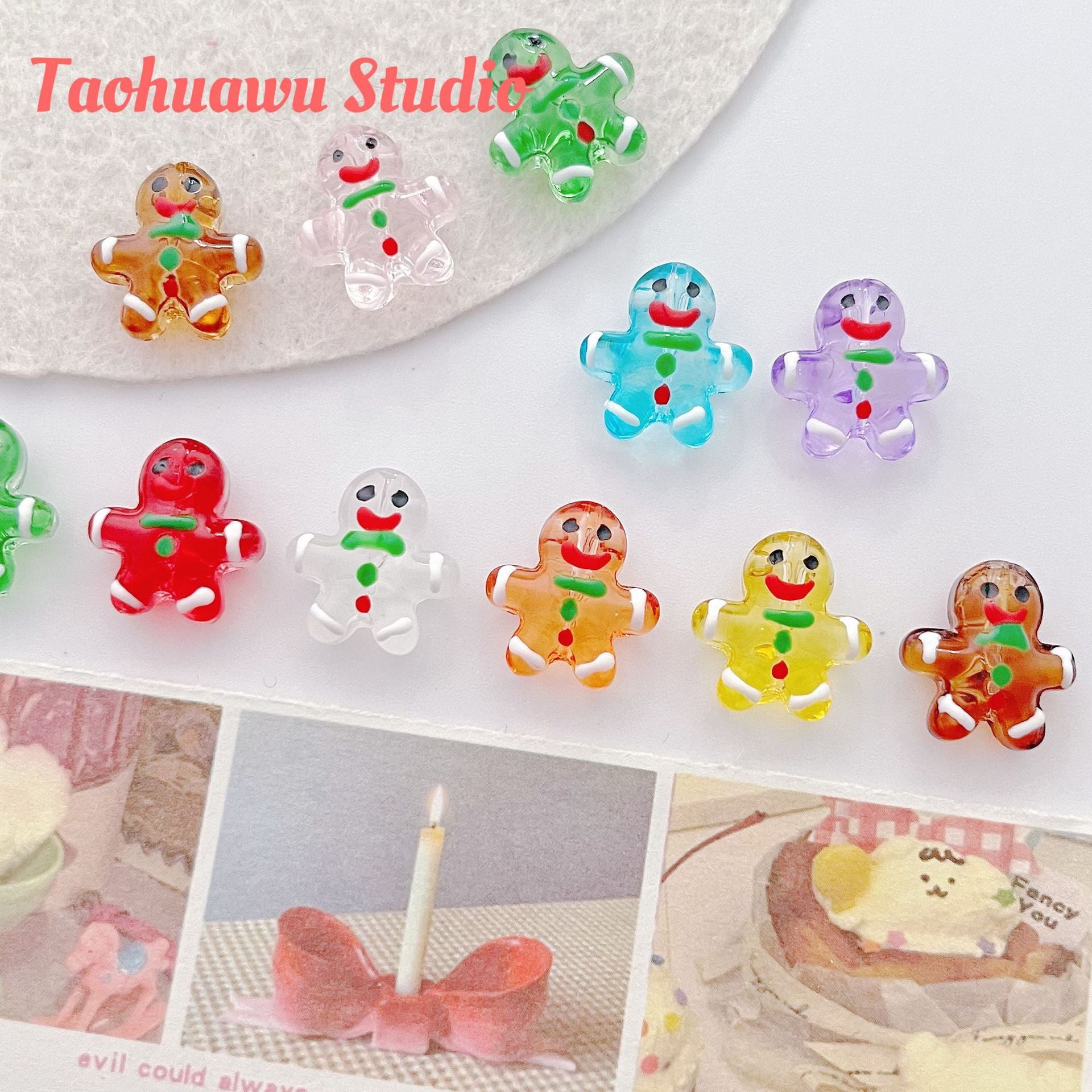 Wholesale 10pcs Christmas colored cartoon