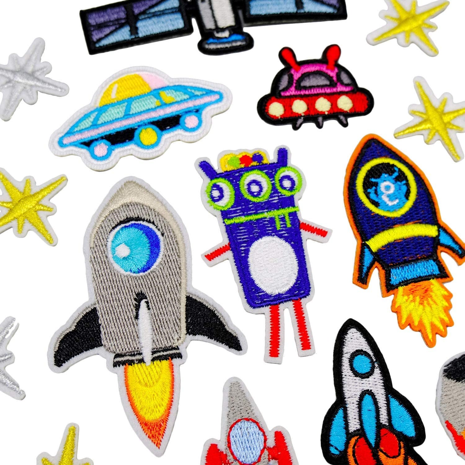 Wholesale Chic Cloth Embroidered Patches Space Planets Stars Series For DIY Clothing Shoes Bags Craft Supply Gift