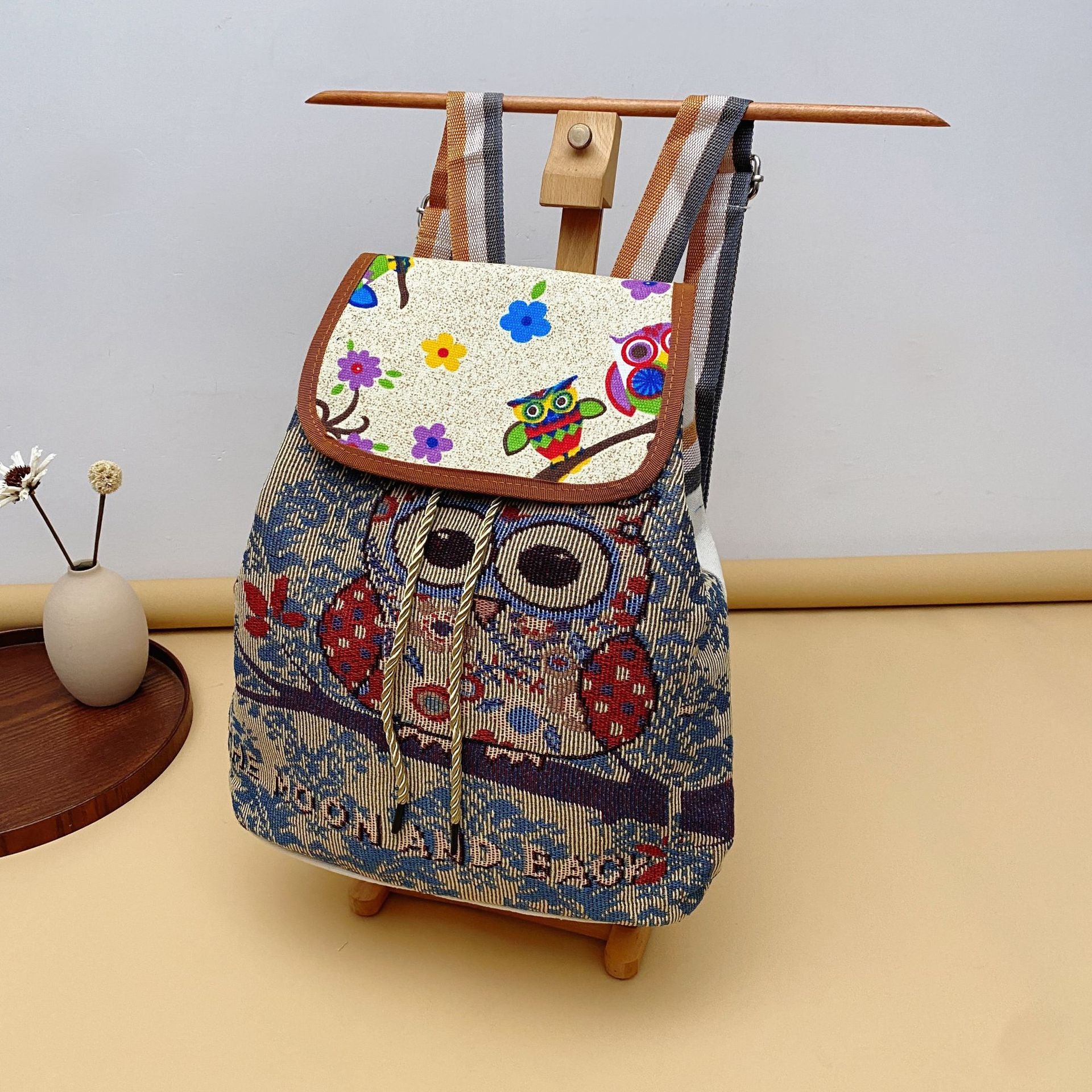 Wholesale Canvas Embroidery Knit Backpack