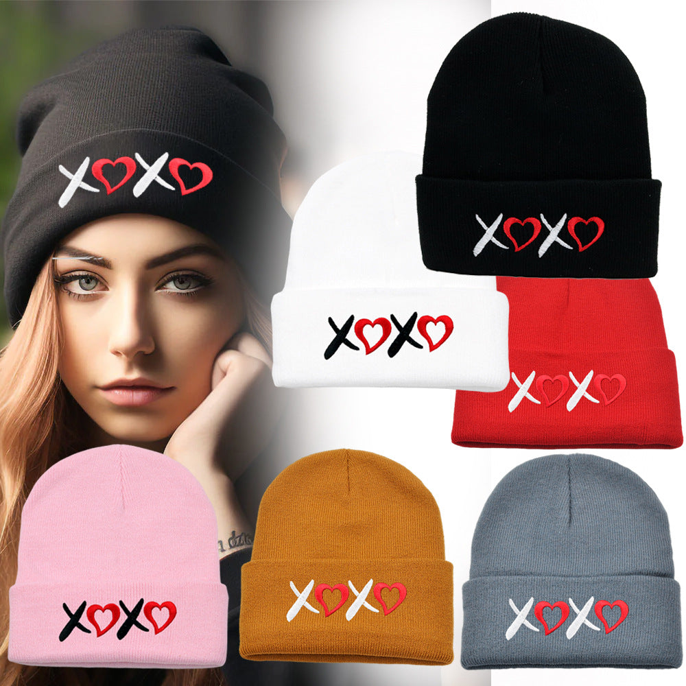 Wholesale Valentine's Day XOXO Acrylic Knitted Woolen Hats
