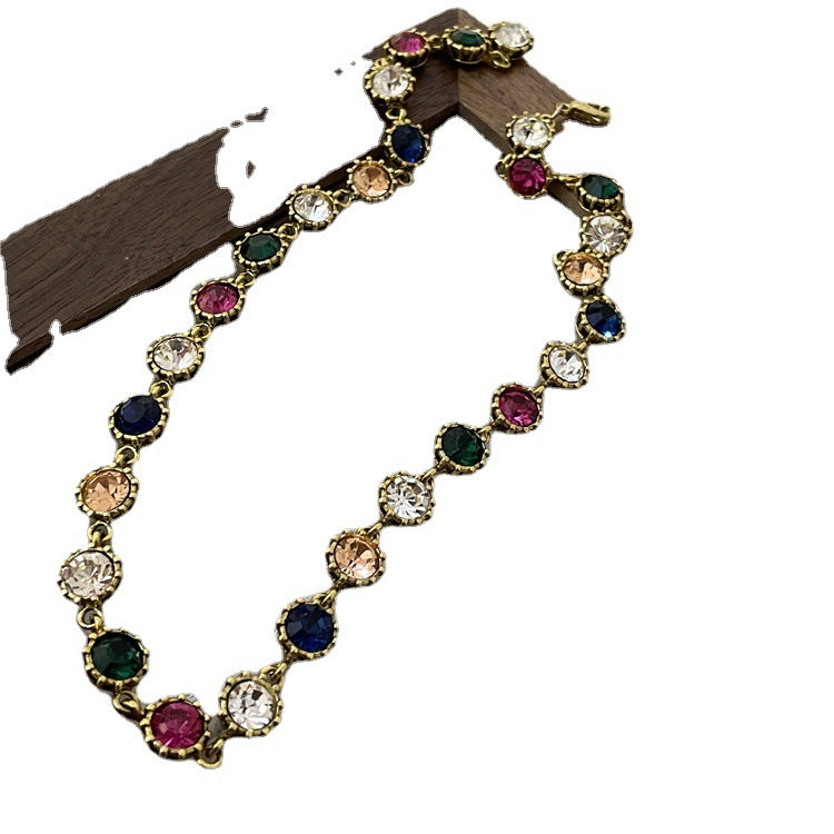Wholesale Colorful Crystal Full Diamond Alloy Necklaces