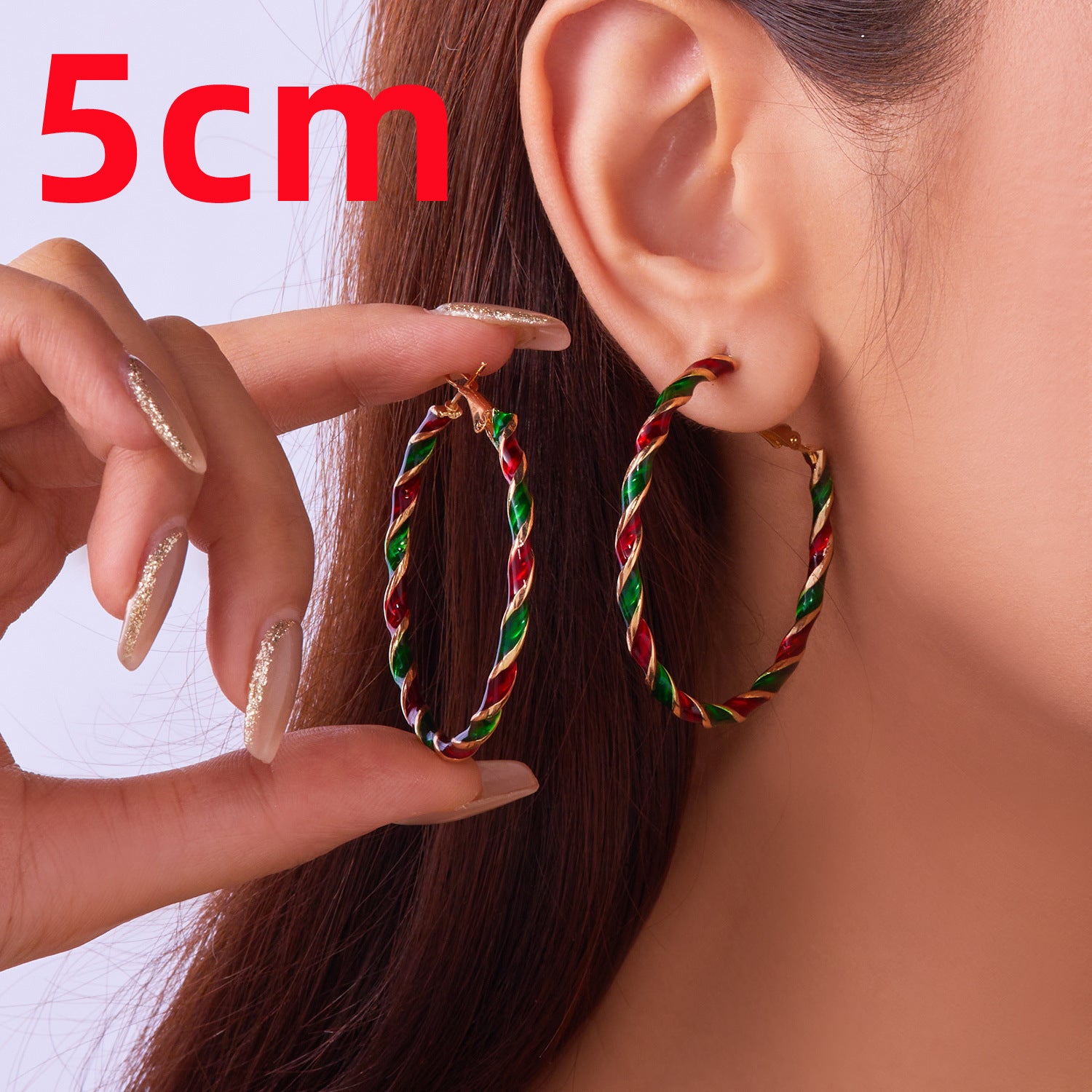 Wholesale Christmas Colorful Spiral Geometric Earrings