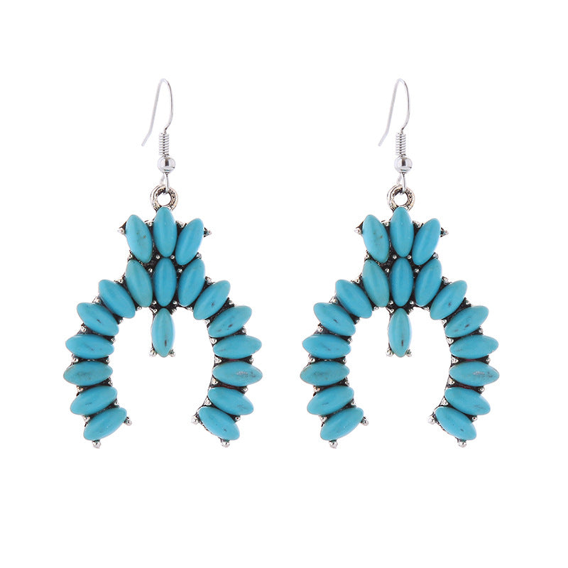 Wholesale Creative Colorful Turquoise Boho Ethnic Style Earrings