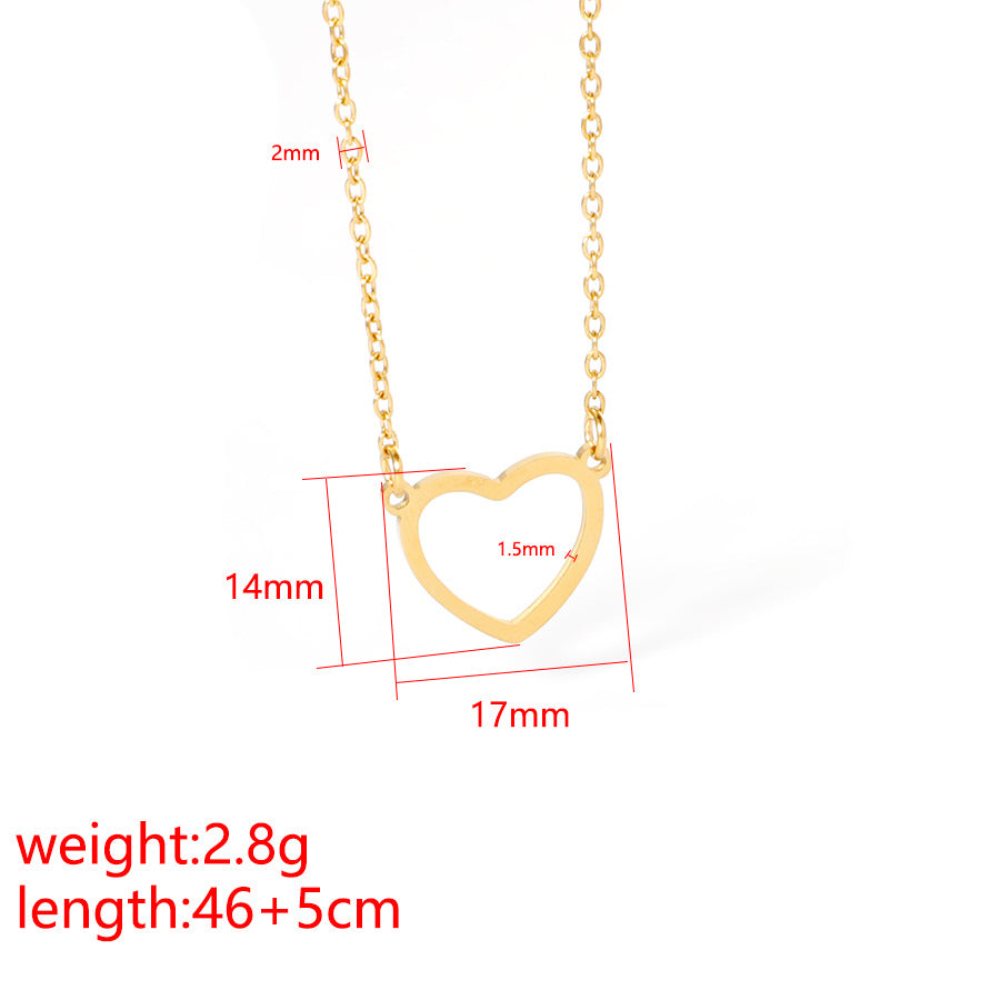 Wholesale Simple and elegant hollow heart-shaped necklace