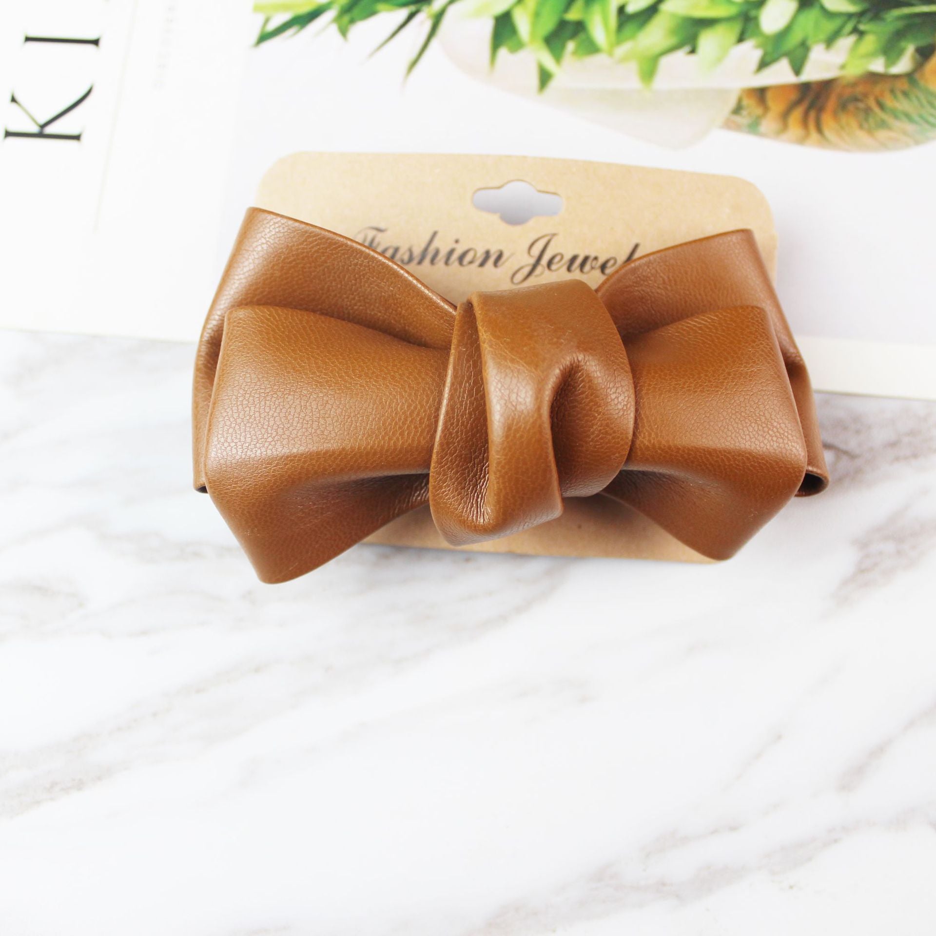 Wholesale Leather bow hair accessories hairpin girls'  hairpin