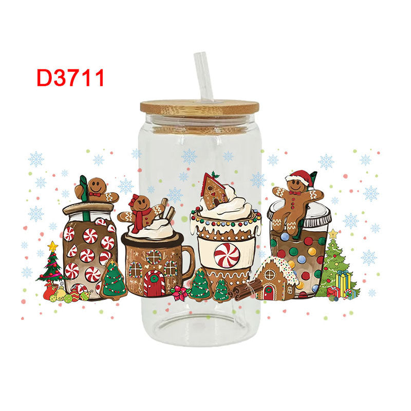 Wholesale Christmas Beverage Series 16oz Cup UV DTF Wraps