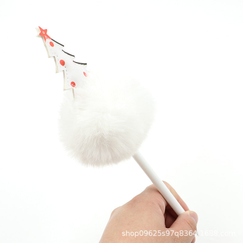 Wholesale Christmas Tree Shape Hair Ball Pen