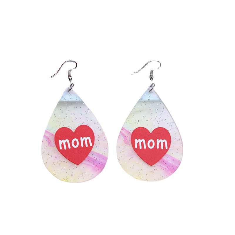 Wholesale MOM Love Acrylic Earrings