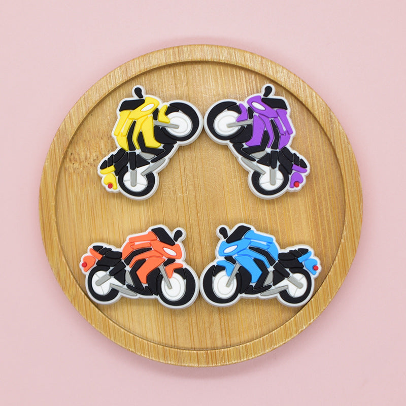 Wholesale Random 100pcs Motorcycle Beads PVC Soft Rubber Beads Focal Beads