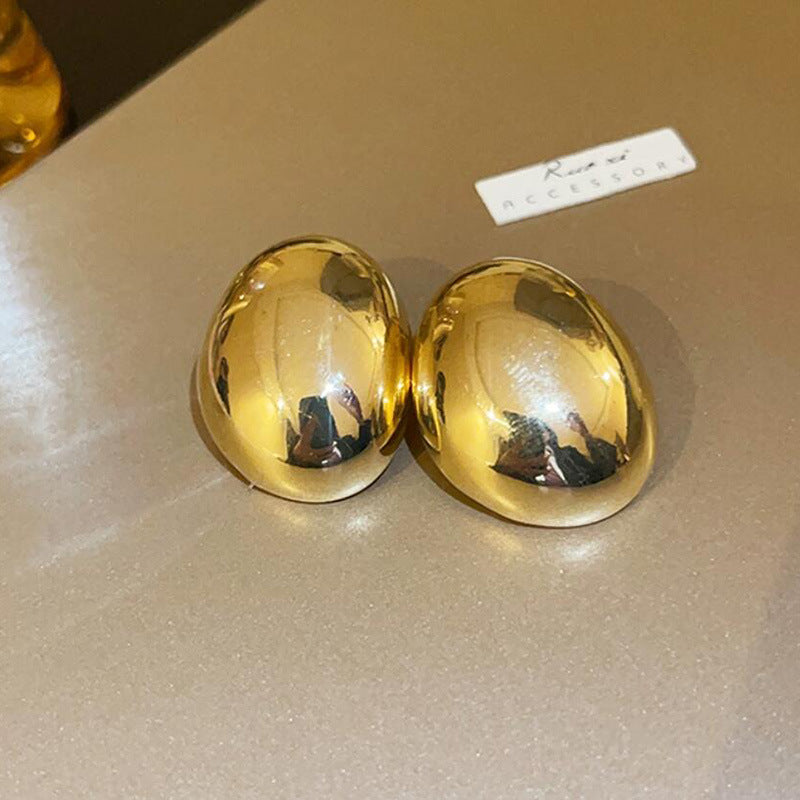 Wholesale Exaggerated Irregular Oval Metal Earrings