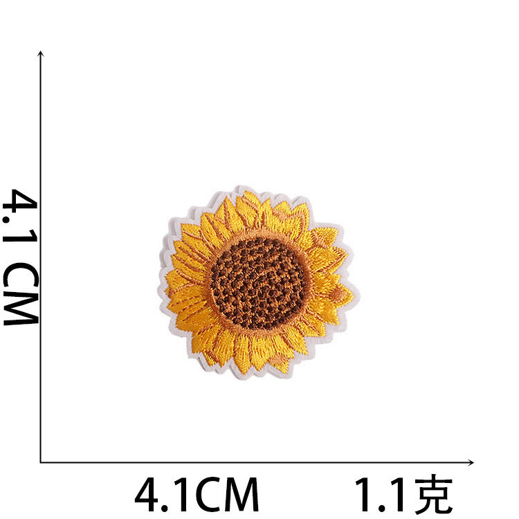 Wholesale Polyester Embroidered Sunflower Patches For Clothing DIY Fashion Accessory Trendy Resale