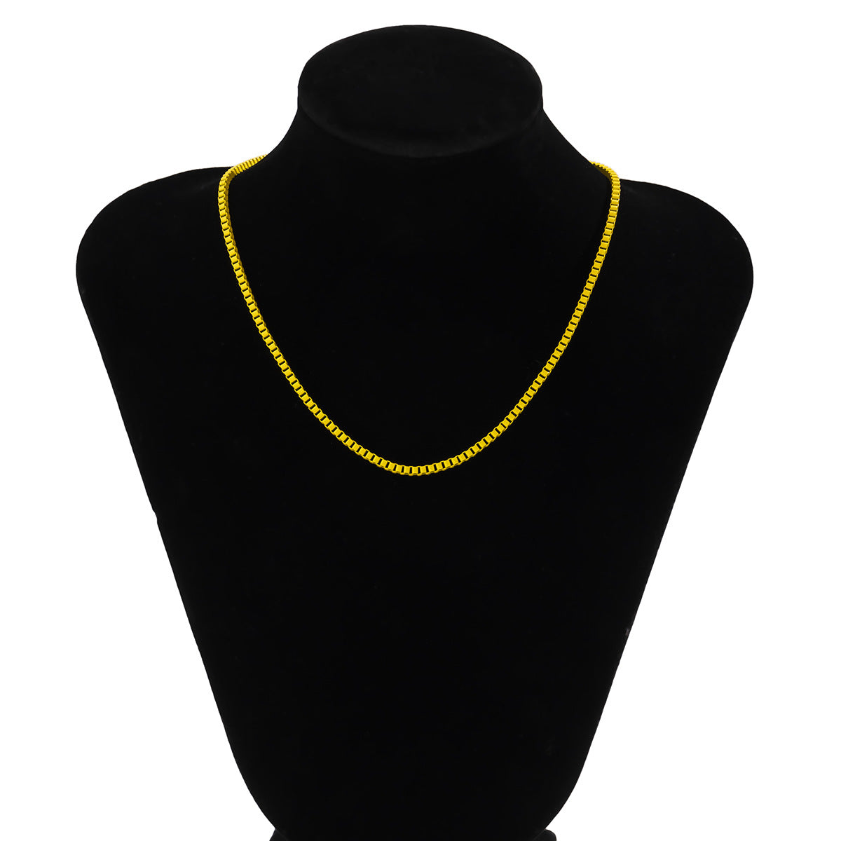 Wholesale Hollow Single Layer Color Spray Painted Large Box Chain Bracelet Necklaces Set