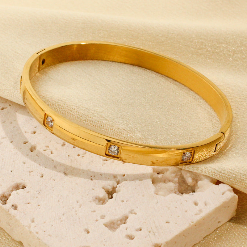 Wholesale Titanium steel diamond-encrusted Bracelet