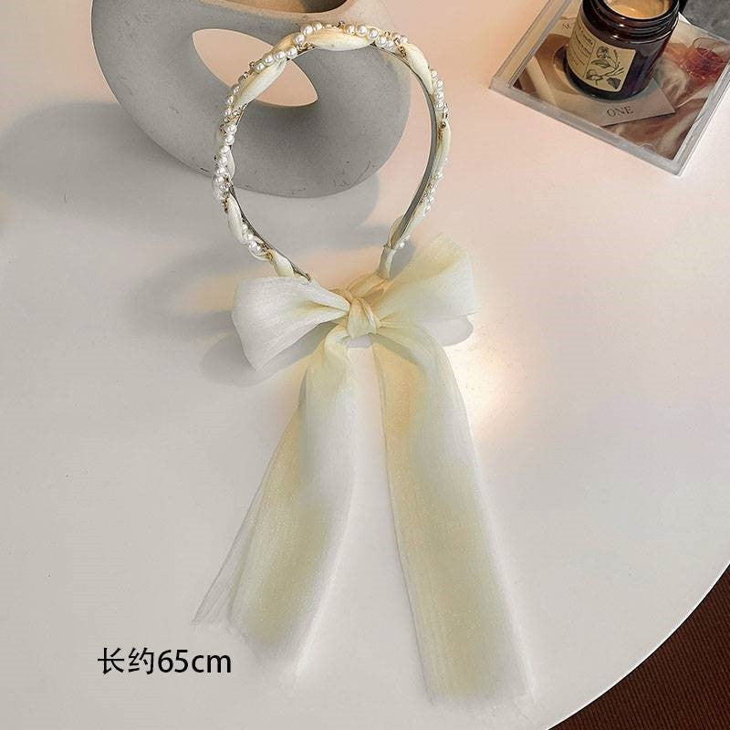 Wholesale Summer Vintage Milk Green Mixed Material Headband