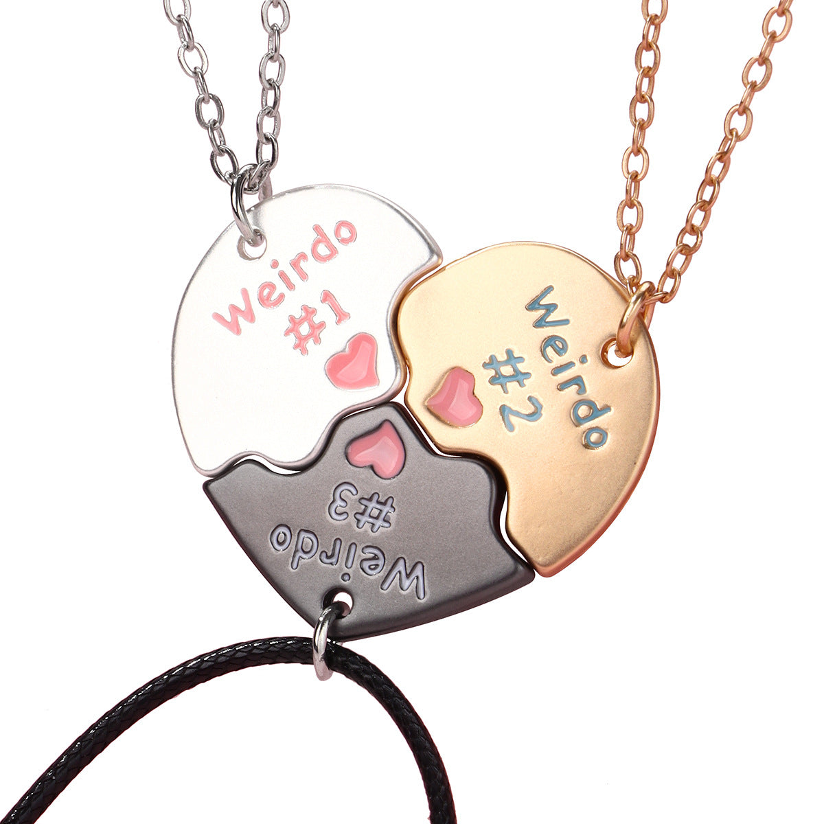 Wholesale children' s necklace three-piece set necklace heart-shaped clavicle chain
