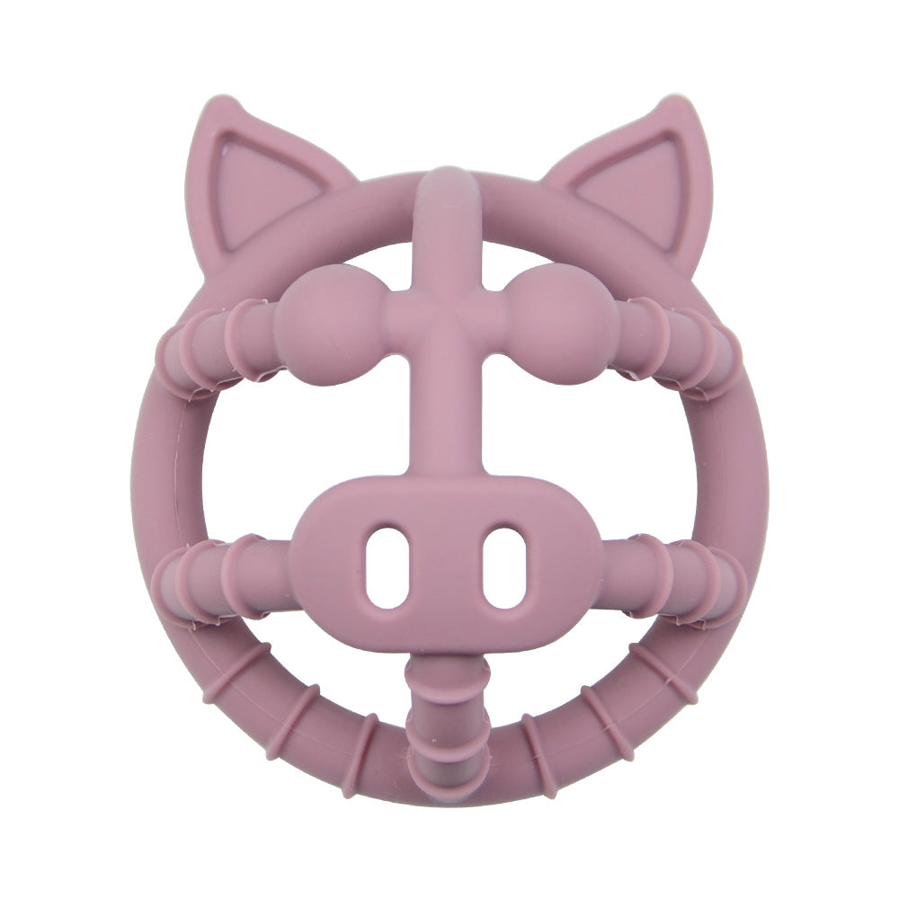 Wholesale 10PCS/PACK Silicone Hollow Hand Ball Pig Nose Teething Stick