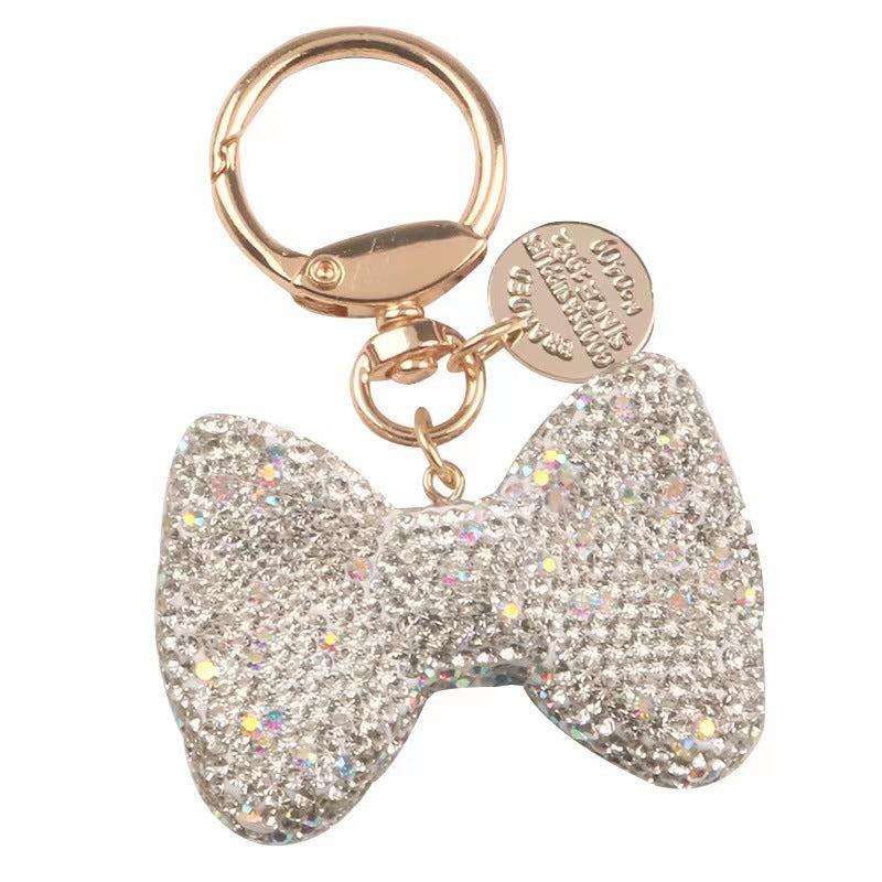 Wholesale Zinc Alloy Full Diamond Bow Keychains