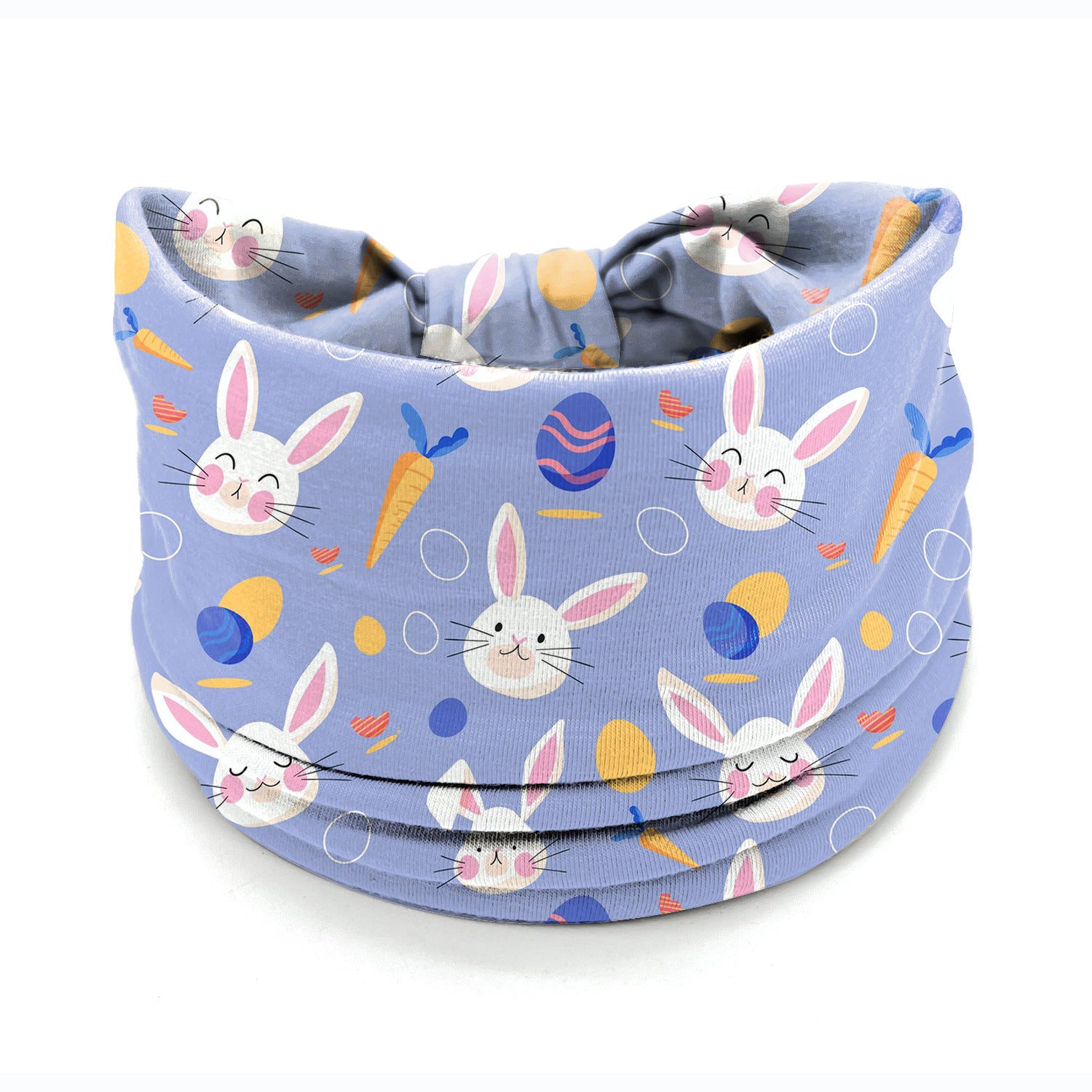 Wholesale Easter egg bunny print elastic wide edge knotted headband