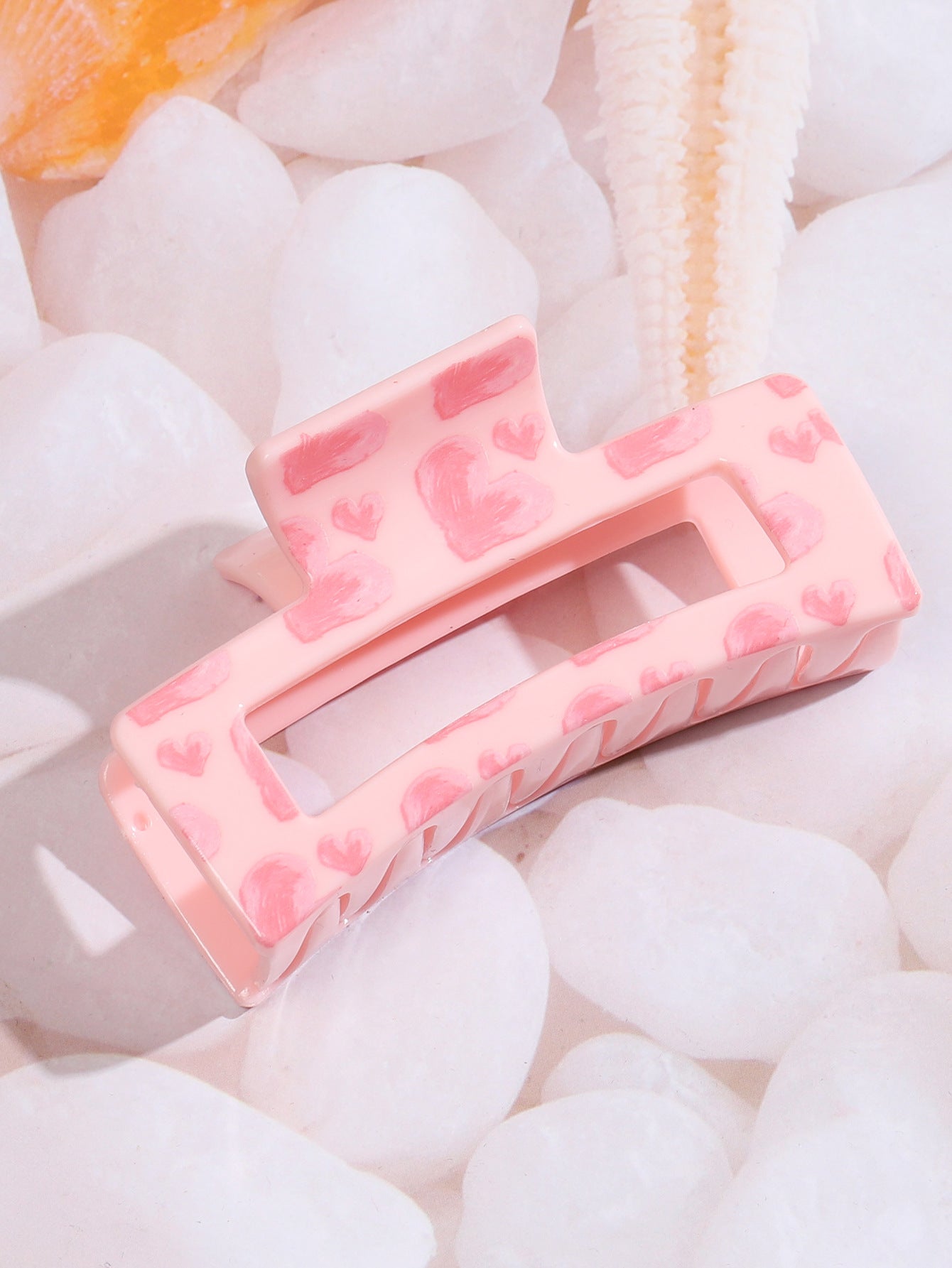 Wholesale  Printed Heart-Shaped Hair Clip  Large Shark Clip