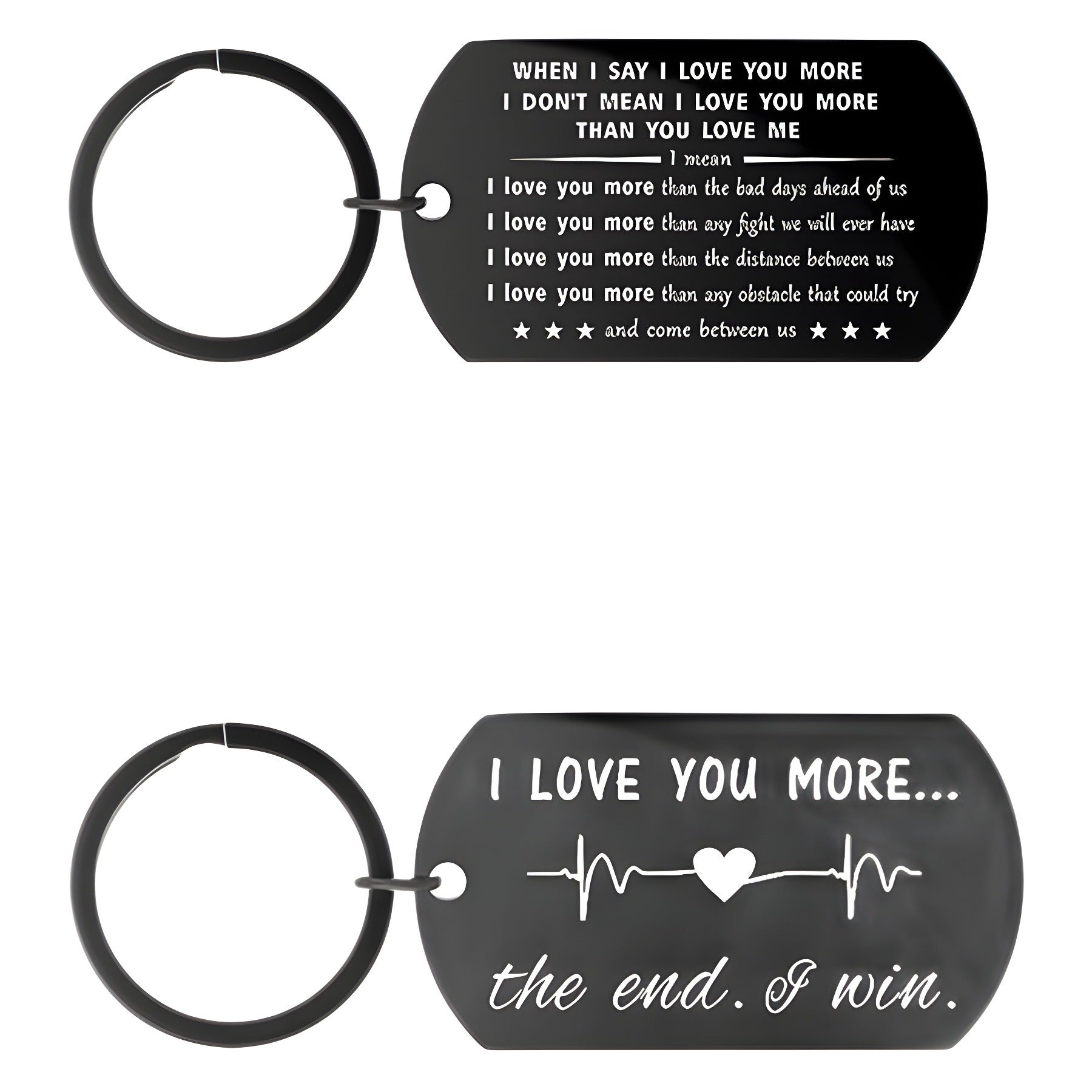 Wholesale Double-sided Engraved Stainless Steel Keychain