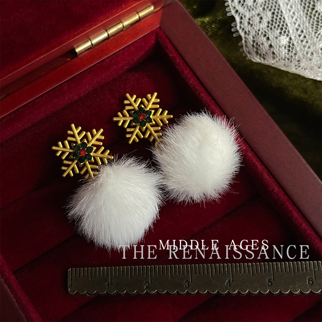 Wholesale Medieval Christmas Series Zircon Bell Bow Earrings