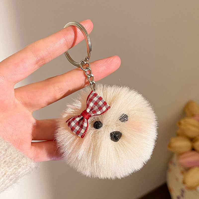 Wholesale Cartoon plush ball pendant Pom Pom keychain