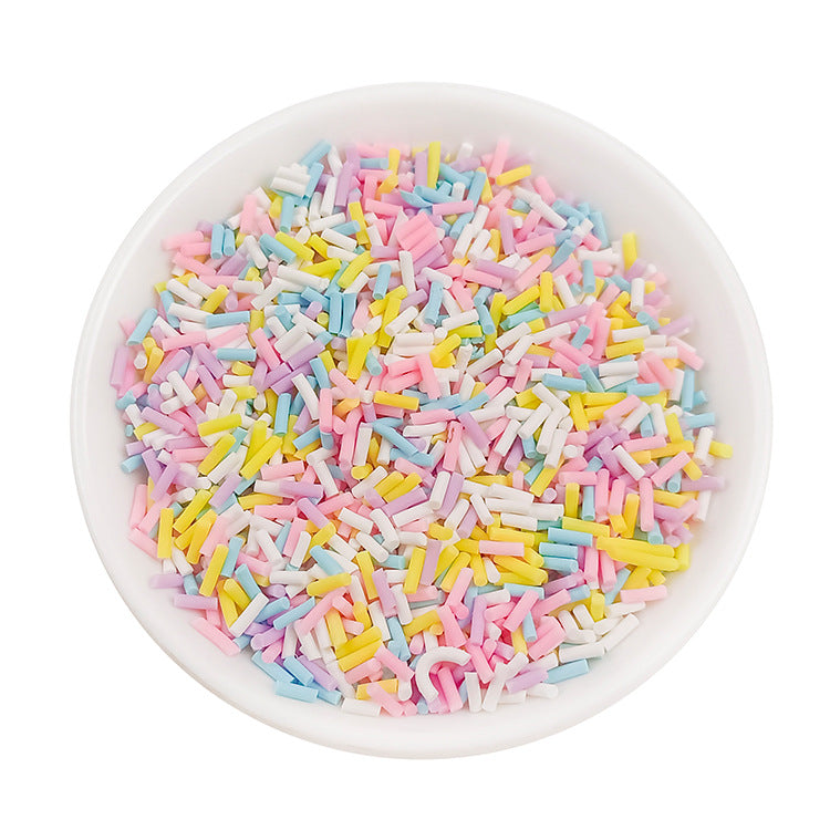 Wholesale Simulation soft clay long strip sugar granules 50 grams chocolate handmade materials