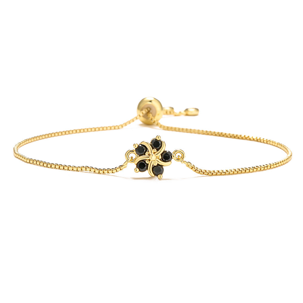 Wholesale Elegant Flower Copper Bracelet