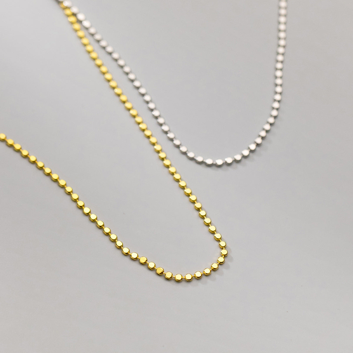 Wholesale S925 Silver Simple Smooth Round Necklace