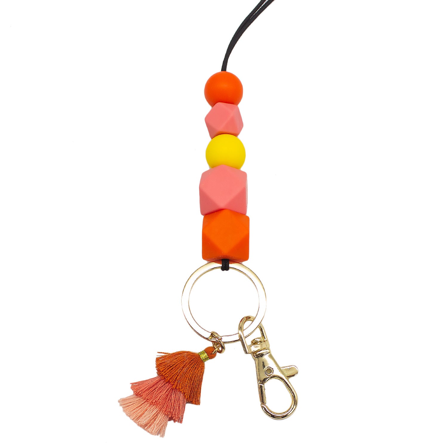 Wholesale Cartoon Silicone Soft Glue Beaded Tassel Lanyard Keychain