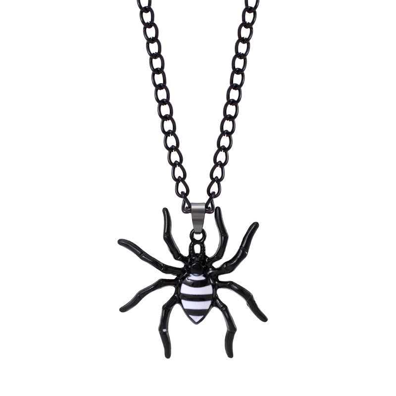 Wholesale Dark Wind Halloween Spider Punk Men and Women Spider Web Necklace Alloy Necklace