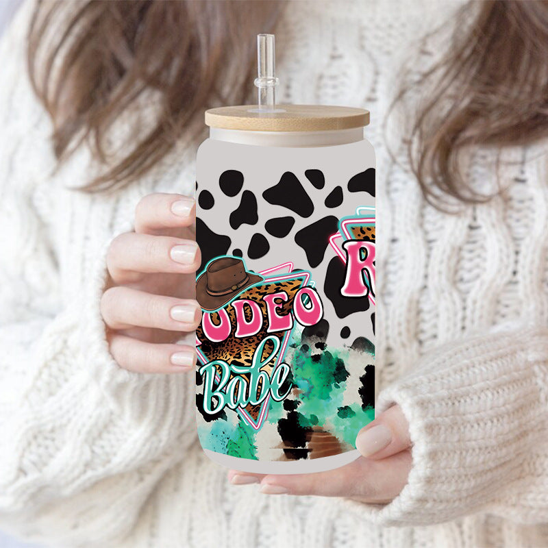 Wholesale Western style flower boots  16oz Cup UV DTF Wraps