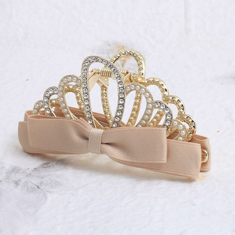 Wholesale Crown Fabric Bow Large Shark Clip