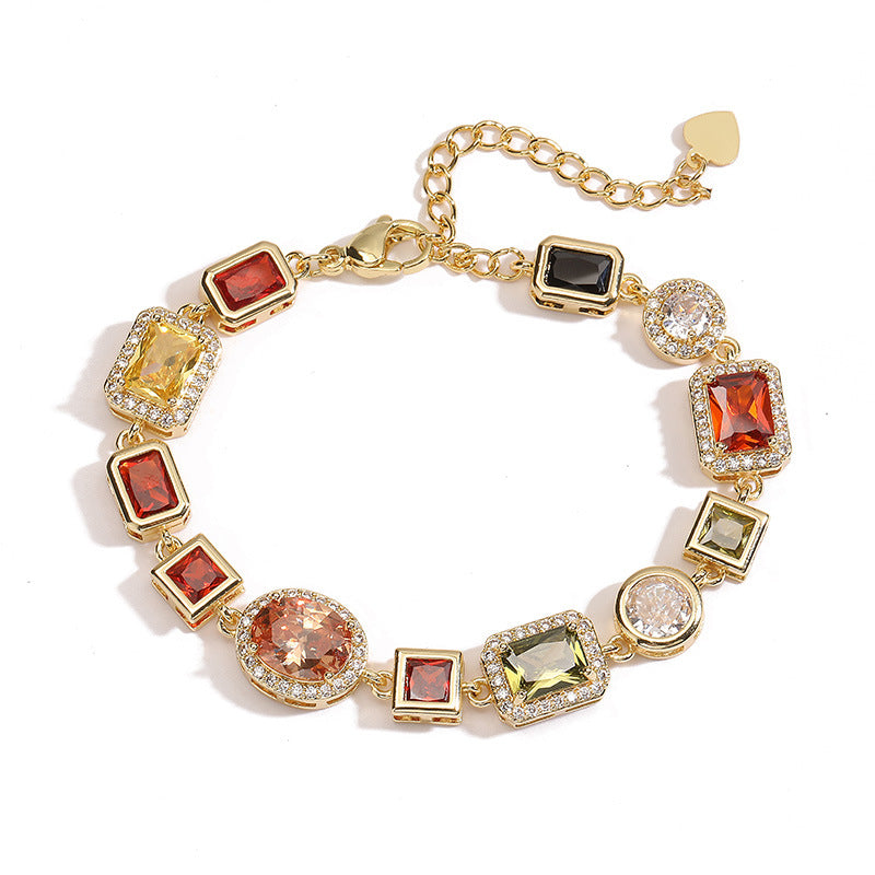 Wholesale Luxury Geometric Colored Diamond Choker Necklace