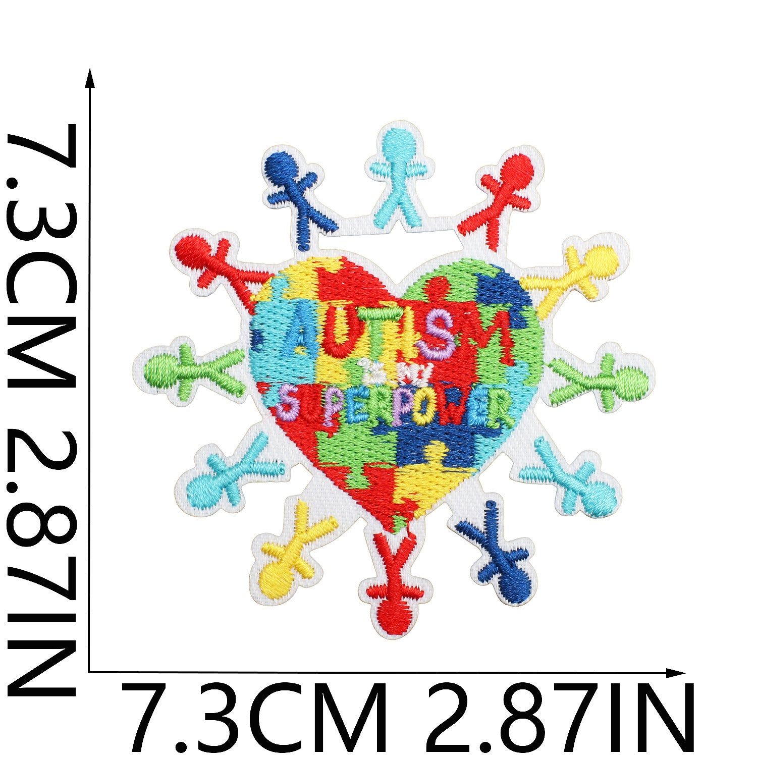 Wholesale Trendy Autism Awareness Embroidered Iron On Patches Butterfly Heart Design Clothing Accessory