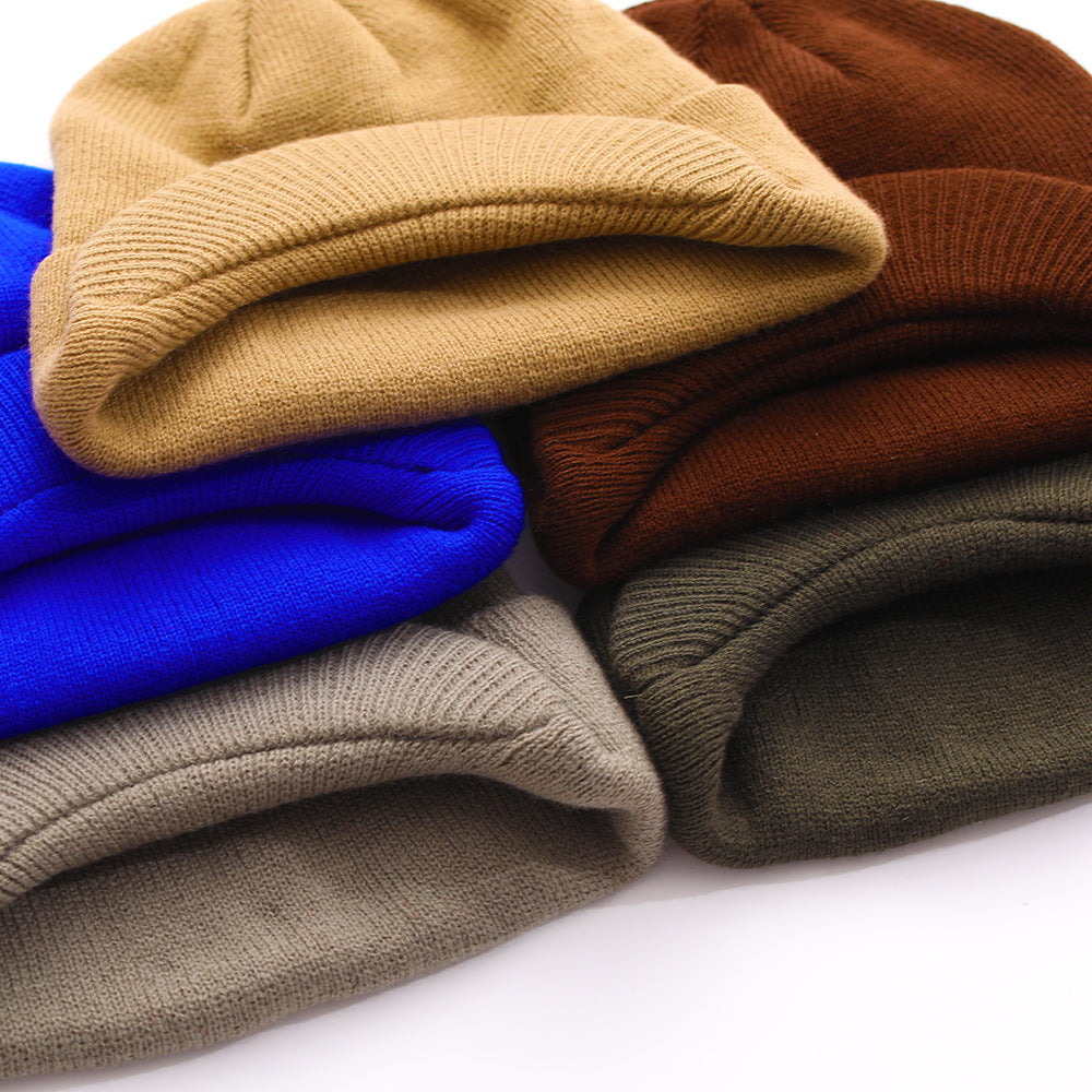 Wholesale Autumn and Winter Warm All-match Wide Brim Cap Beanie