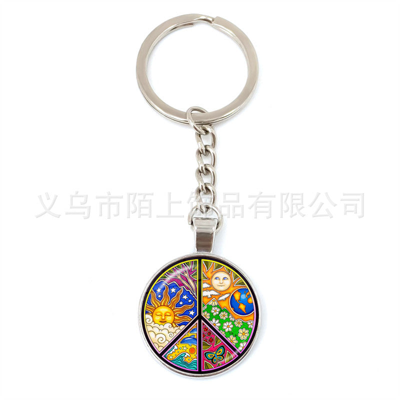 Wholesale Zinc Alloy Peace Sign Keychain