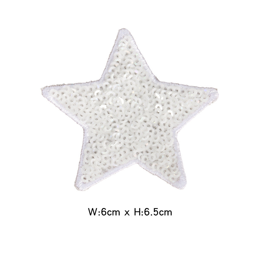 Wholesale Felt Sequined Five Point Star Patch Self Adhesive Applique For Clothing And Dance Costumes